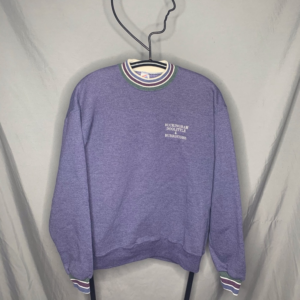 SOLDVintage Jerzees Blue Stripe Pullover Size L